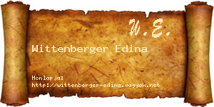 Wittenberger Edina névjegykártya
